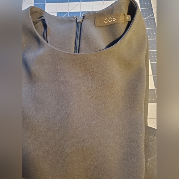 COS Navy Blue Dress with Flutter Sleeves - Picture 12 of 13